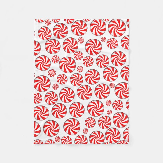 Peppermint Candy Background Fleece Blanket (Front)