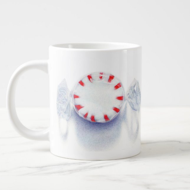 PEPPERMINT CANDY Big White Mug  (Left)