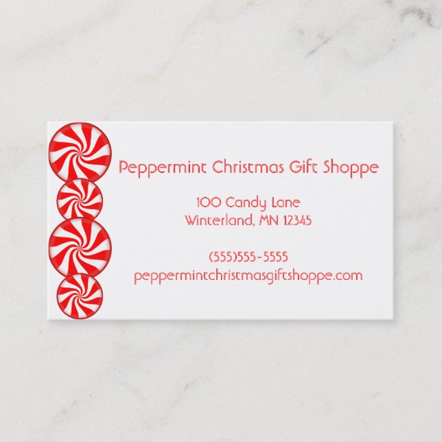 Peppermint Candy Business Card (Front)