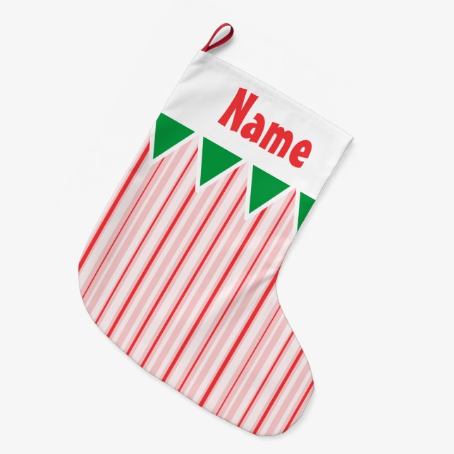 Peppermint/Candy Cane Christmas stocking (Front (Hanging))