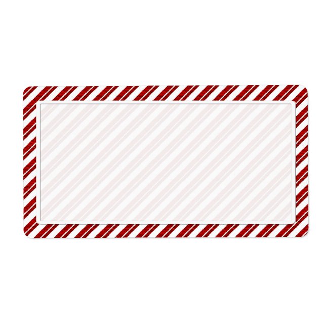 Peppermint Candy Cane Stripe Shipping Labels (Front)
