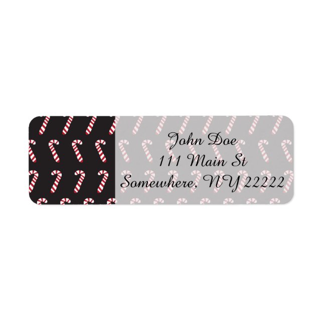 Peppermint Candy Canes on Black (Front)