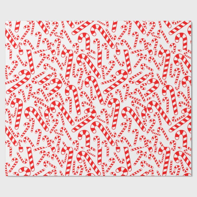 Peppermint Candy Canes Wrapping Paper (Flat)