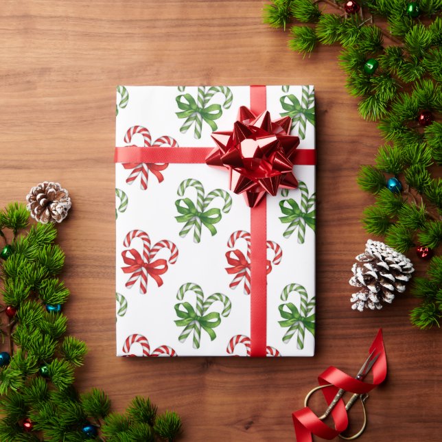 Peppermint Candy Canes Wrapping Paper (Holiday Gift)