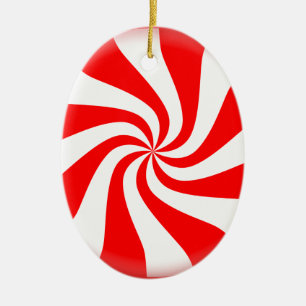 Peppermint Candy Ceramic Tree Decoration
