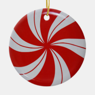 Peppermint Candy Ceramic Tree Decoration
