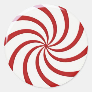 Peppermint Candy Christmas Classic Round Stick Classic Round Sticker