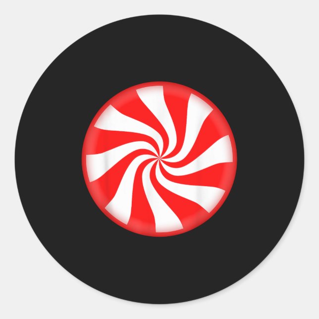 Peppermint Candy Christmas  Classic Round Sticker (Front)