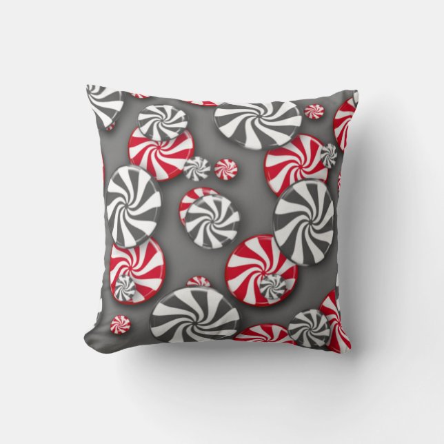 Peppermint Candy Christmas  Cushion (Front)