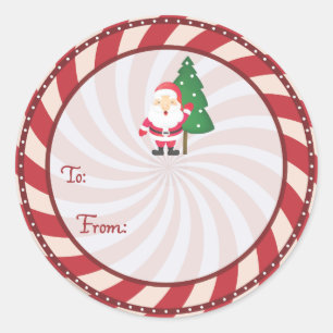 Peppermint candy Christmas gift tag Sticker
