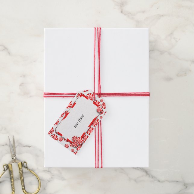 Peppermint Candy Christmas  Gift Tags (With Twine)