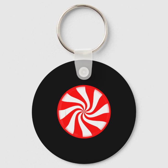 Peppermint Candy Christmas  Key Ring (Front)