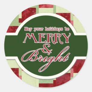 Peppermint Candy Christmas Modern Ornaments Classic Round Sticker