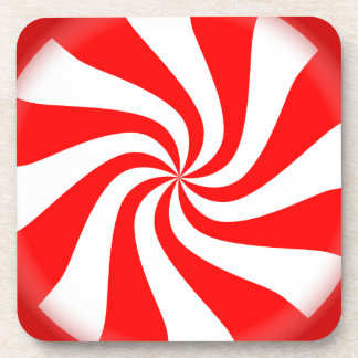 Peppermint Candy Christmas Set of 6 Cork Coasters