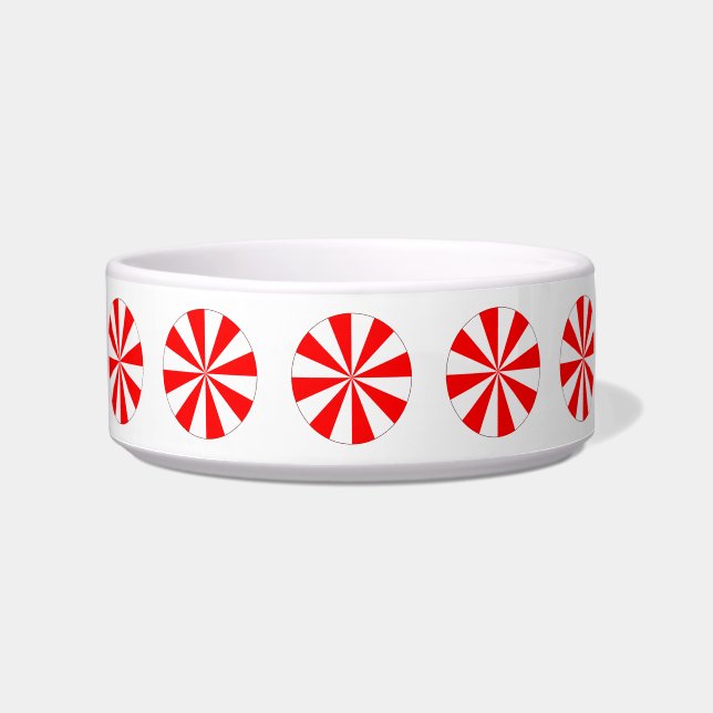 Peppermint Candy Circle Dog Bowl (Front)