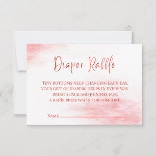 Peppermint Candy Diaper Raffle Card Red Watercol