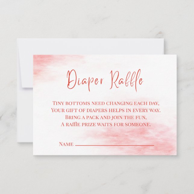 Peppermint Candy Diaper Raffle Card | Red Watercol (Front)