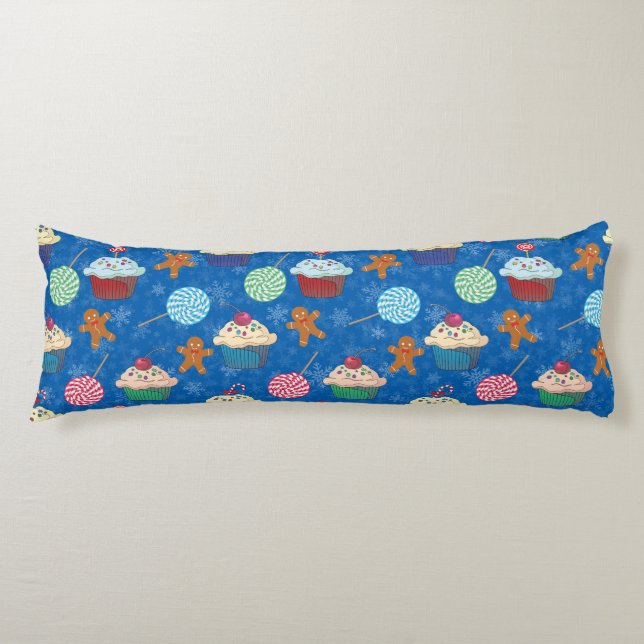 Peppermint Candy ,Gingerbread Man and cup cake Body Cushion (Front)