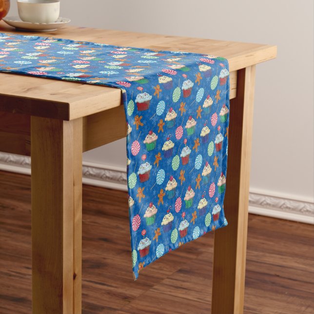 Peppermint Candy ,Gingerbread Man and cup cake Short Table Runner (In Situ)