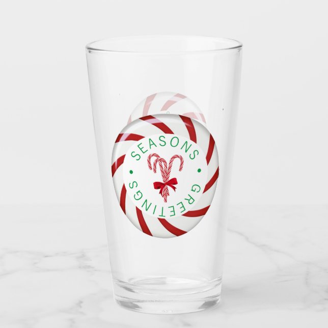 Peppermint Candy Glass Tumbler (Front)