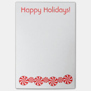 Peppermint Candy Happy Holidays Post-it Notes