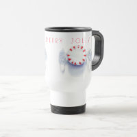 PEPPERMINT CANDY "HAPPY MERRY JOLLY" Travel Mug