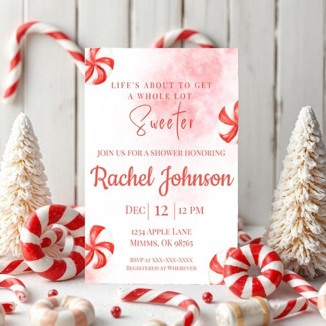 Peppermint Candy Inspired Shower Invitation (Creator Uploaded)