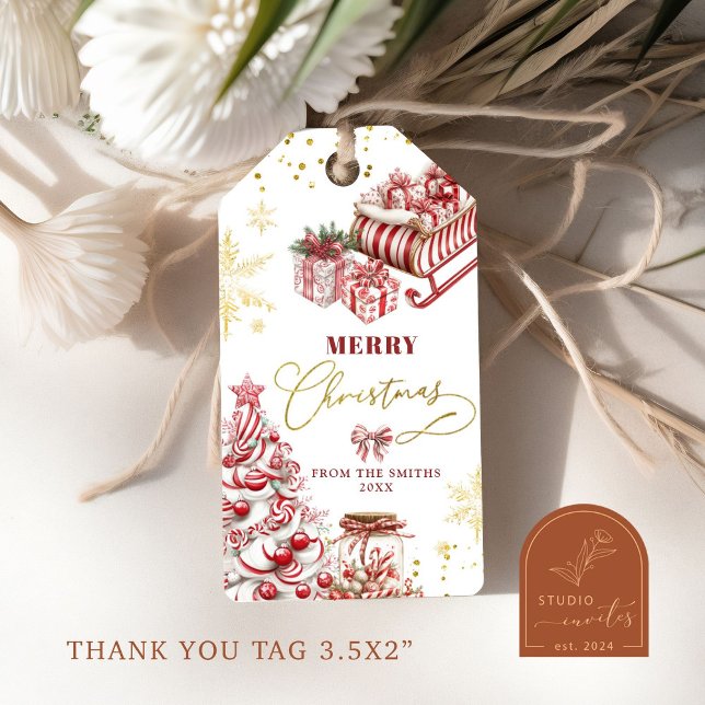 Peppermint Candy Merry Christmas Gift Tags (Creator Uploaded)