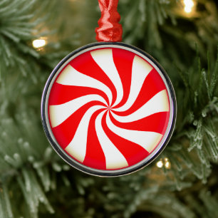 Peppermint Candy Metal Tree Decoration