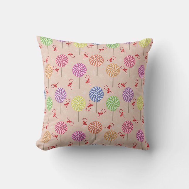 Peppermint Candy Mints Christmas,candy canes Cushion (Front)