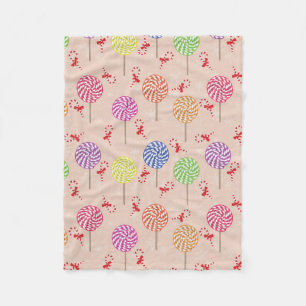 Peppermint Candy Mints Christmas,candy canes Fleece Blanket
