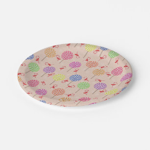Peppermint Candy Mints Christmas,candy canes Paper Plate