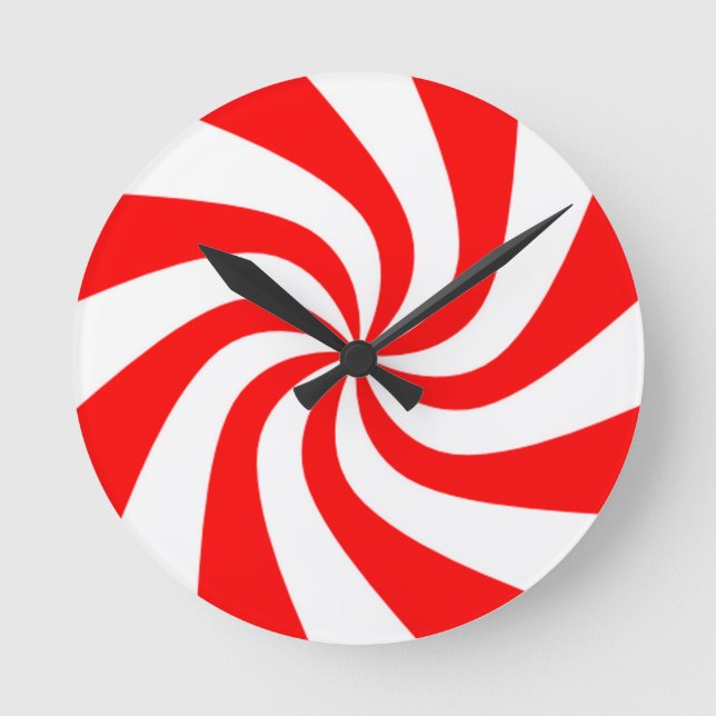 Peppermint Candy Round Clock (Front)