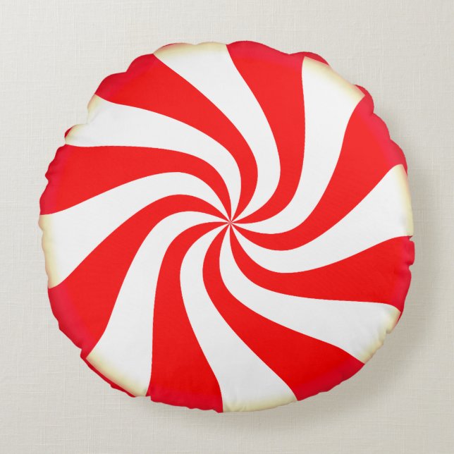 Peppermint Candy Round Cushion (Front)