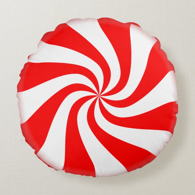 Peppermint Candy Round Cushion (Front)