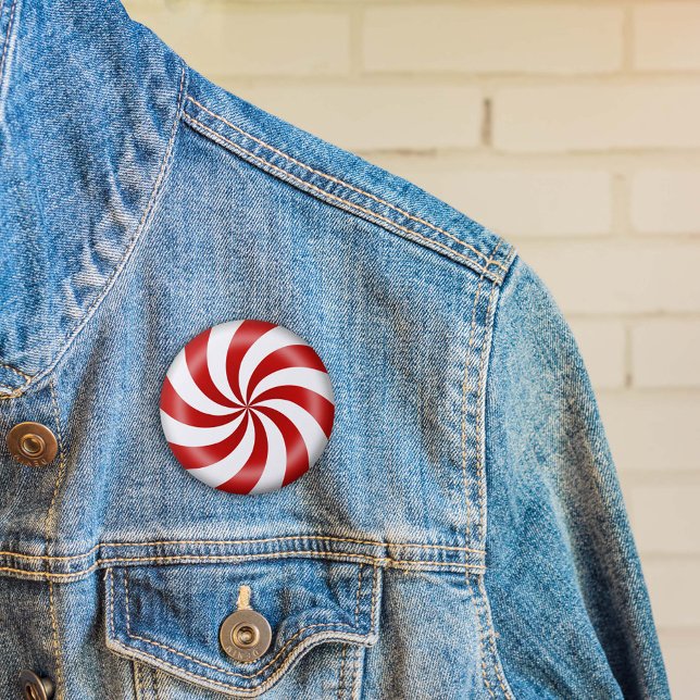 Peppermint Candy Swirl 6 Cm Round Badge (Show your sweet tooth with a peppermint candy button. )