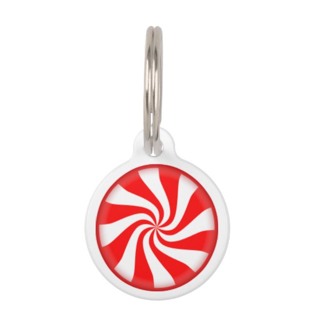 Peppermint Candy Swirl Pet Tag (Front)