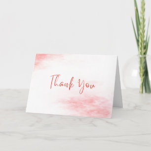 Peppermint Candy Thank You Card   Red Watercolor