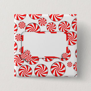 Peppermint Candy w/Tag 15 Cm Square Badge