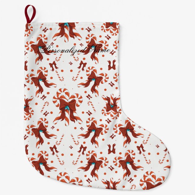 Peppermint Charm Christmas Stocking (Front)