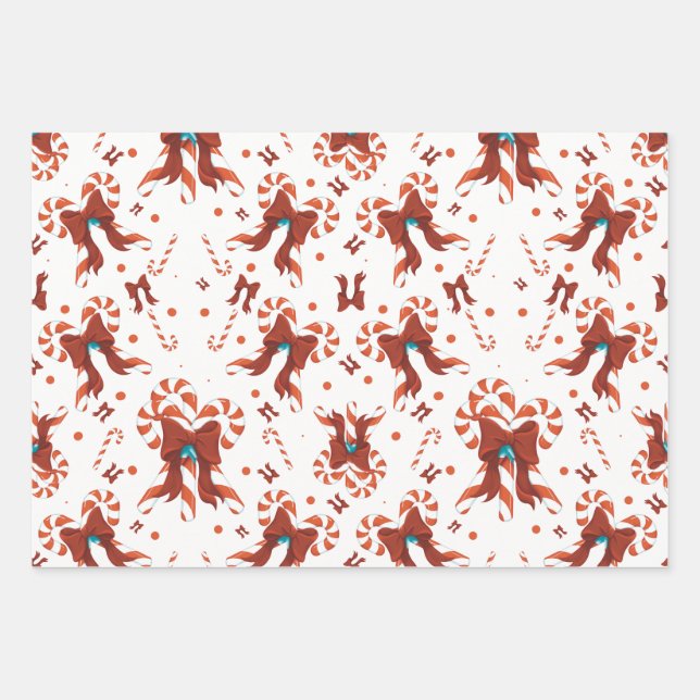 Peppermint Charm Wrapping Paper Sheet (Front)
