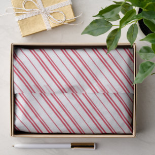 Peppermint Christmas Candy Cane Stripes Tissue Paper