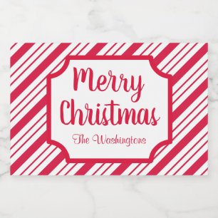 Peppermint Christmas Food Beverage Kitchen Label