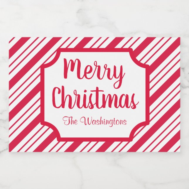 Peppermint Christmas Food Beverage Kitchen Label (Single Label)