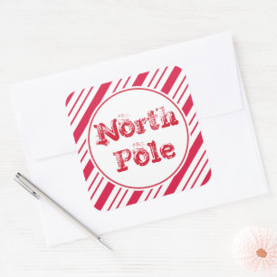 Peppermint Christmas North Pole Gift Tags Stickers