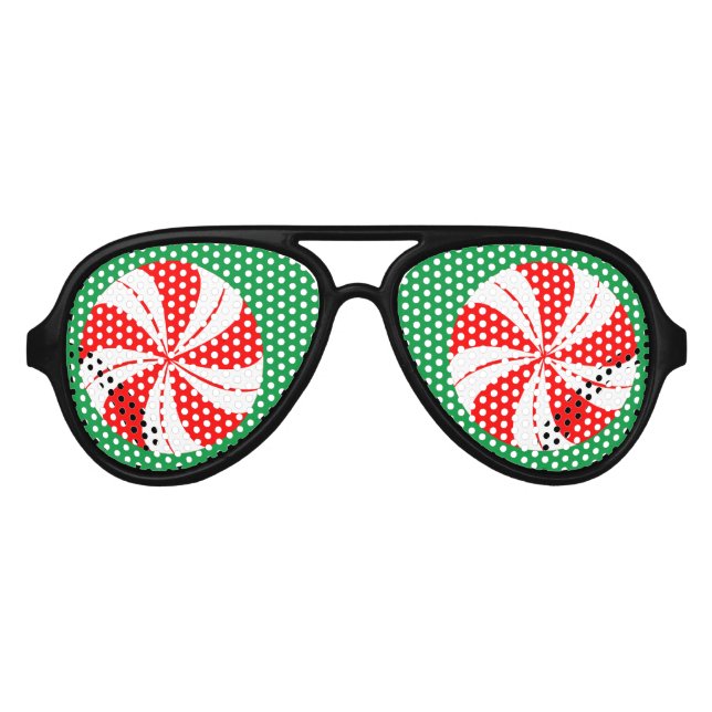 Peppermint Christmas Party Sunglasses (Front)