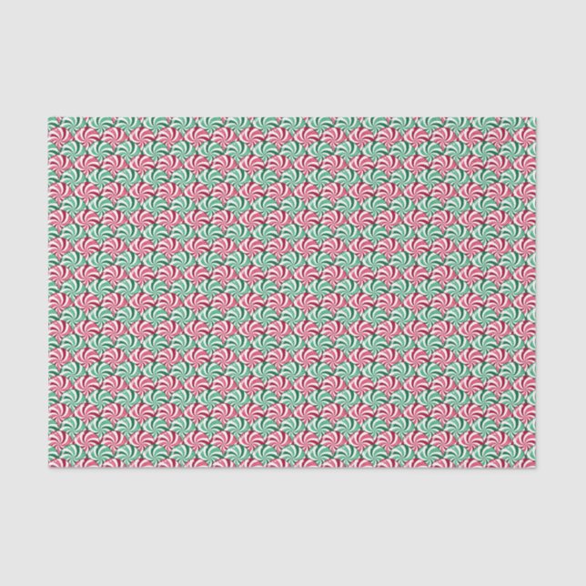 Peppermint Christmas Pattern Tissue Paper (Front)