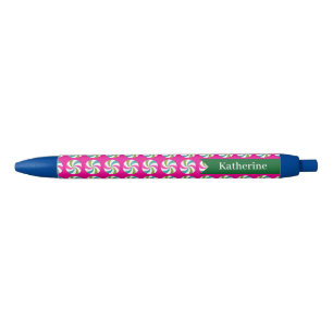 Peppermint Christmas Red Black Ink Pen