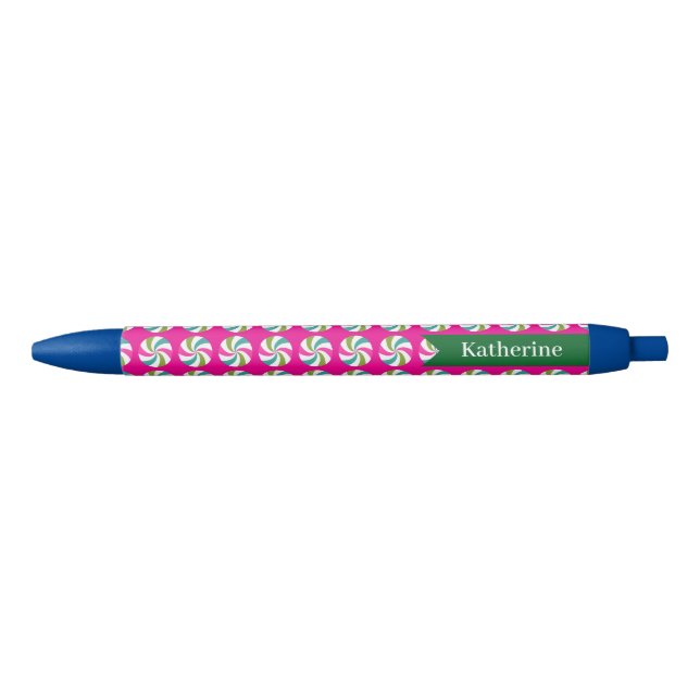Peppermint Christmas Red Black Ink Pen (Front)