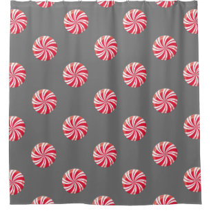 Peppermint Christmas Shower Curtain